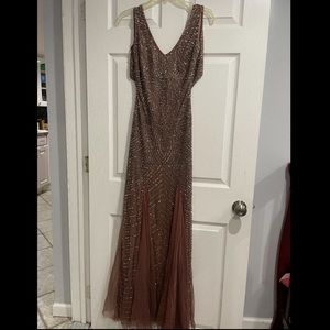 Designer Brown Sequin Gown